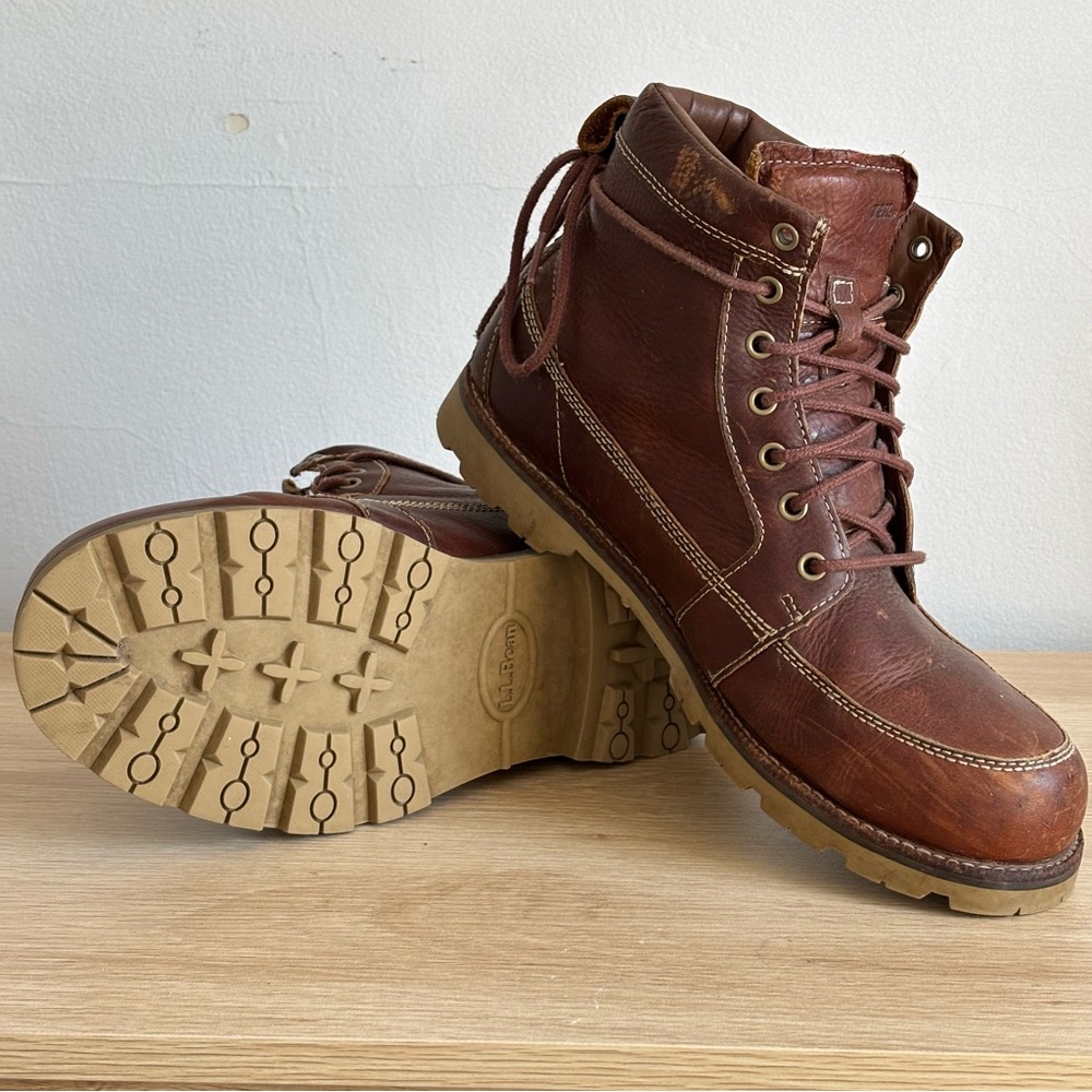 LL Bean East Point Oxford Moc Toe Men's Brown Leather Boots 11